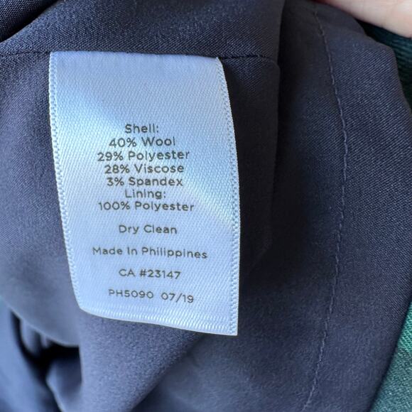 Talbots Plaid Wool Blend Dress Size 12 Green Navy Career Holiday Office Church - Picture 7 of 8